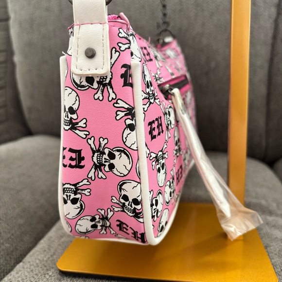 Ed Hardy Pink Skull Shoulder Bag • Y2K Tattoo Style • NWT - Picture 7 of 13